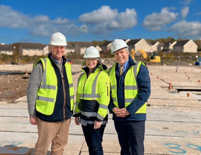 MSP Edward Mountain Visits New Flagship Care Home at Milton of Leys, as Capstone Construction Completes Bison Concrete Flooring Beam Installation.